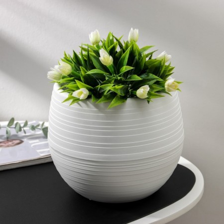 Pot for flowers "Japan", 3 l, white color