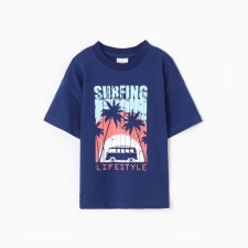 T -shirt for a boy, blue color, height 116 cm