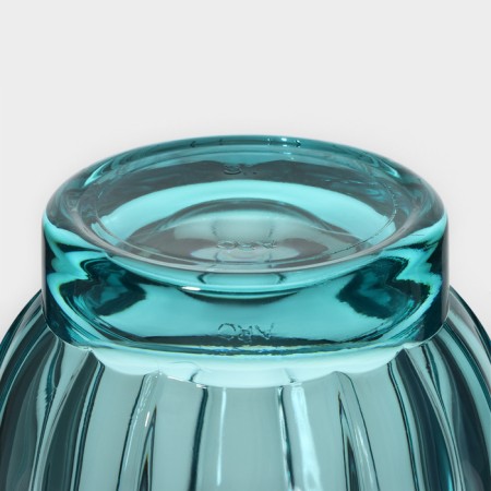 Low glass glass "Roman", 250 ml, turquoise color-1