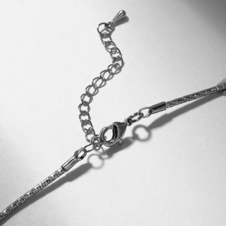 The necklace "pearls" environment, white color in silver, 40 cm-1
