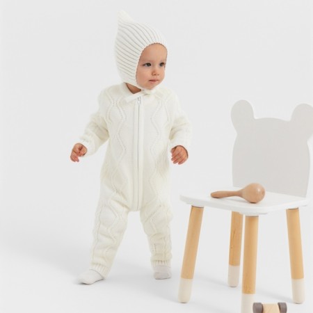 Knitted Knitty Children's Minaku, white color, height 74-80 cm-3