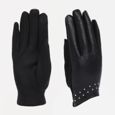 Gloves are female, dimensionless, without insulation, black color