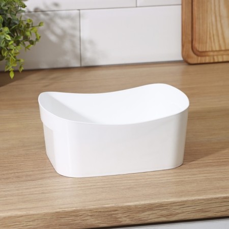 Basket for storage without a lid, 1.6 l, 19 × 14 × 8 cm, white color
