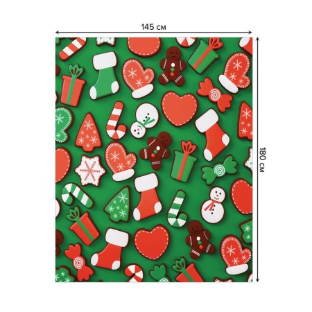 Gingerbread tablecloth "Gingerbreads", rectangular, oxford, size 145x180 cm-1