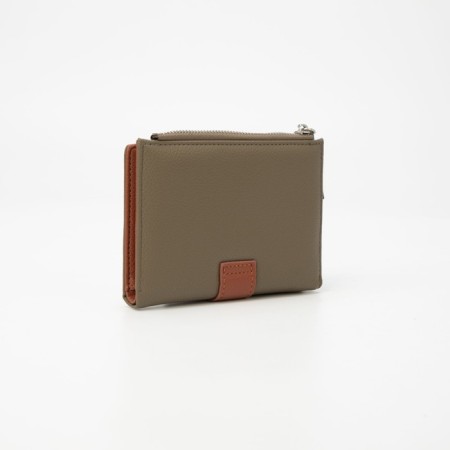 Women's wallet on the button, green color-1