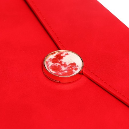 Organizer on the rings A6+, 80 sheets, leatherette, with a valve, a line, with a handle, in a gift box, red-4