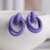 Earrings Metal "Botthega" two ovals, purple color