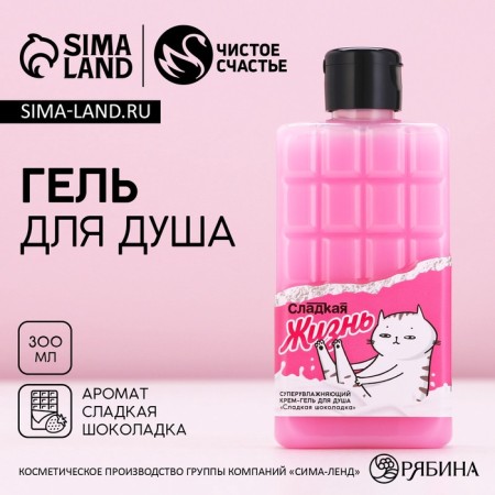 Shower gel "Sweet Life", 300 ml, chocolate aroma, pure happiness