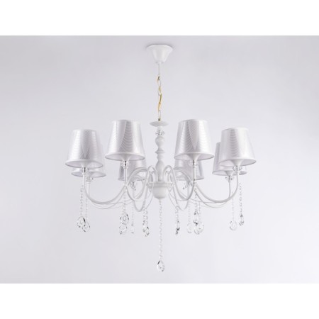 Suspended chandelier with lampshade and crystal Ambrella Light, Modern, TR4605, 8XE27, white color-3