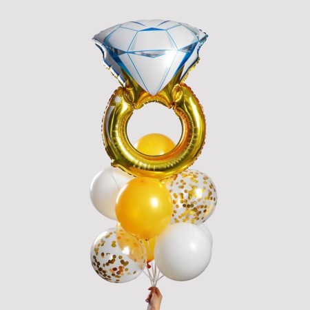 Fountain from the balls "Ring", with confetti, latex, foil, 10 pcs.-1