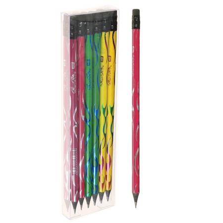 Pencil of the Black -Graph "Waves", the hardness of HB, with an eraser, sharpened, mix