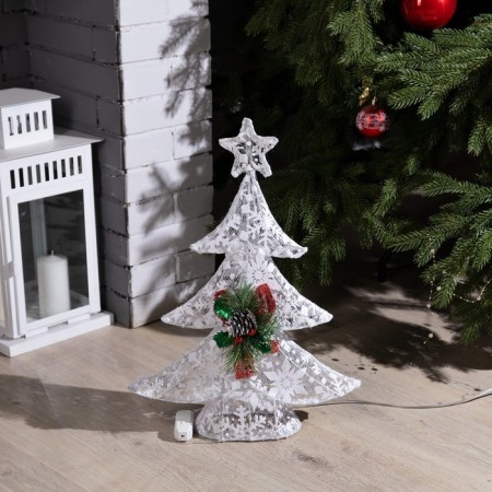 LED figure "Christmas tree" 37 × 50 × 10 cm, metal, textiles, 220 V, glow of multi-3