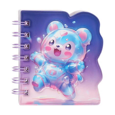 Notebook Gift Book on the crest 80l, line, color block, PVC cover 3D Bear (10x10.5cm) 10539