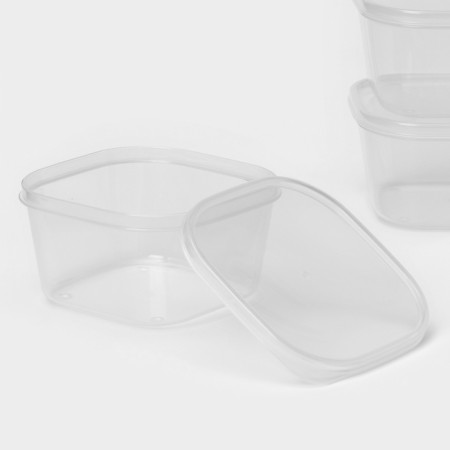 A set of food shares, 3 pcs, 700 ml, square, transparent-3