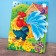 Set for creativity. Applications with feathers and rhinestones "Cockerel" 21 x 14.8 cm