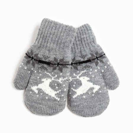 Baby mittens, gray color, size 14 (4-6 years)