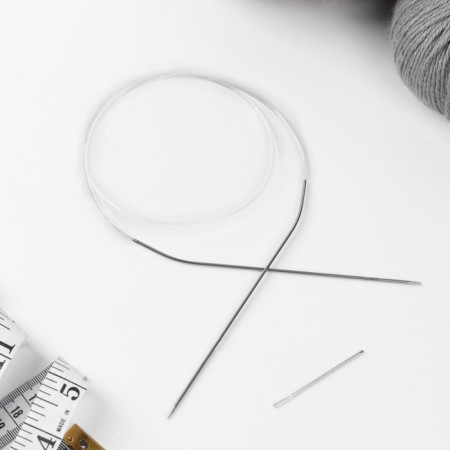 The knitting needles are circular, for knitting, with a plastic fishing line, d = 1.5 mm, 14/80 cm, with a needle-1