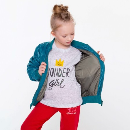 Jacket for girls, green color, height 104 cm-1