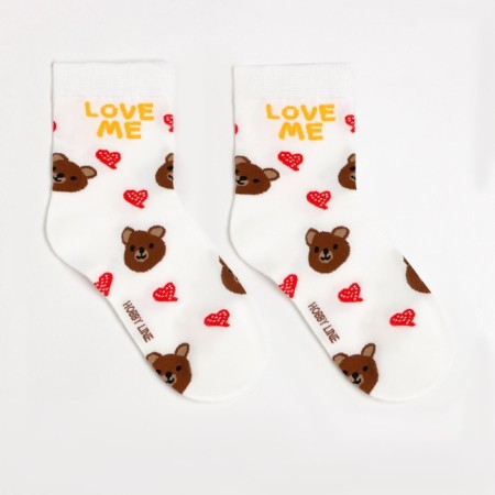 Women's socks "Love Me", white color, size 36-40-1