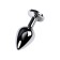 Anal plug with the Toyfa Metal rhinestone, silver, topaz, 8 cm, d = 3.4 cm