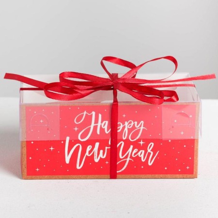 Happy New Year Capcake box, 16 x 8 x 7.5 cm, New Year-2