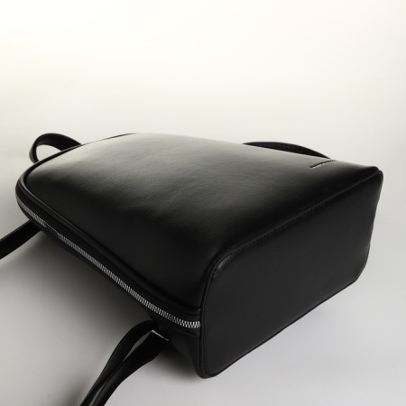 City backpack of artificial leather with lightning, black color-2