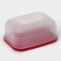 The container is plastic with the lid Flexo, 1.9 l, the color is red