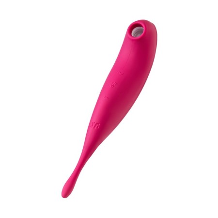 Vacuum-wave contactless stimulator of the Satiffyer Twirling Pro clitoris, silicone, red color-12