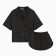 Female pajamas (shirt and shorts) KAFTAN SILK "strip" r.40-42, black