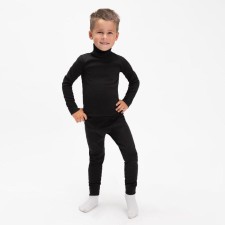Thermal underwear for a boy (turtleneck, pants), black color, height 134 cm (36)