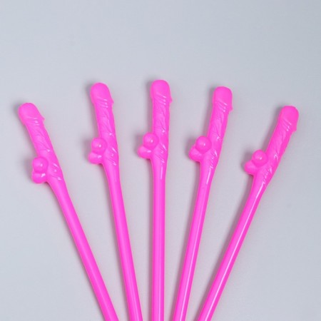 Cocktail tubes "18+", 5 pieces, pink