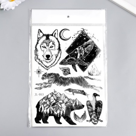 Tattoo on the body Black "Predators" 21x15 cm-2