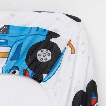Bed Blue Blue Tractor "City" 112x147 cm, 60x120+20 cm, 40x60 cm, 100% cotton, tilon 125g/m2-4