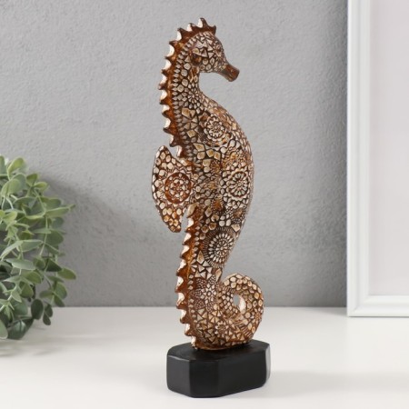 Souvenir Polystone "Sea Horse with Patterns" 6x10x29 cm-2