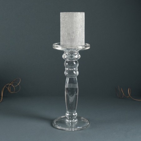 Glass of glass per 1 candle "Neo" transparent 24x11x11 cm-2