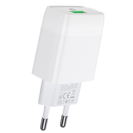 Network charger Hoco C72Q, 18 W, USB Qc3.0 - 3 A, white-2