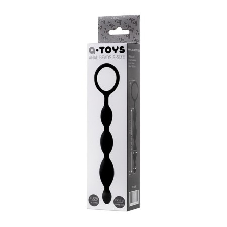 Anal chain Toyfa A-Toys S, silicone, black color, 19.5cm-2