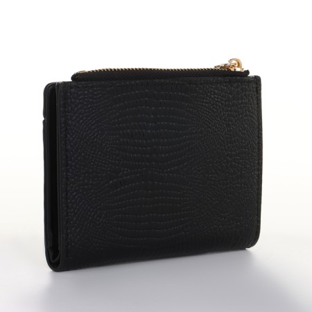 Women's wallet on the button, black color-1