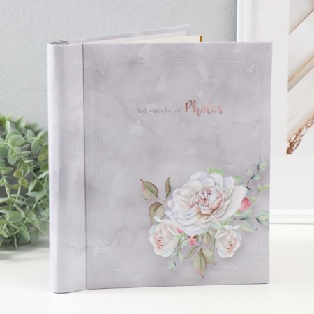 Photo album magnetic 30 sheets 23x28cm "Flower collection14 (3 white roses)"