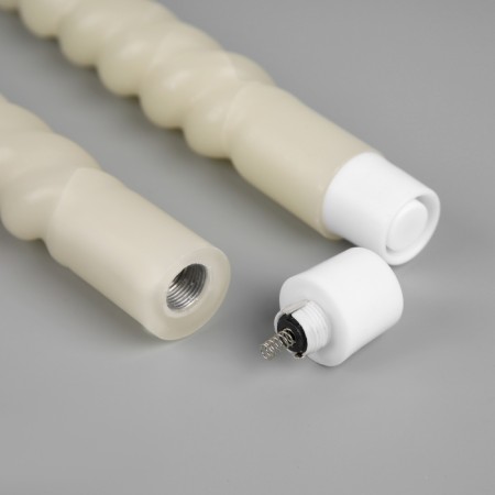 A set of LED twisted candles, white, 2 × 25 × 2 cm, plastic, wax, batteries AAAX2 (not in the kit), glow warm white, 2 pcs.-2