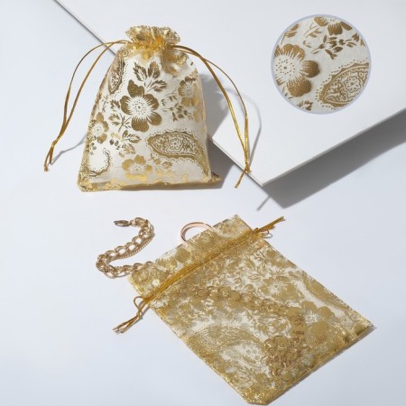 Gift bag "Flower composition", 9 × 11, color gold-1