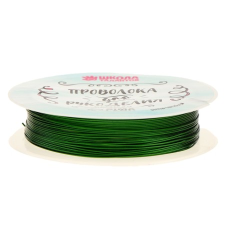 Wire for beadwork, diameter: 0.5 mm, length: 10 m, green color-1