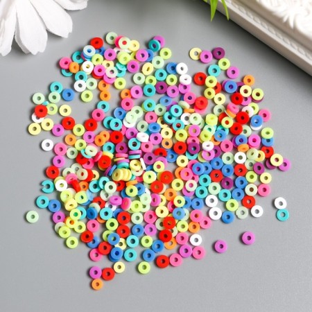 Beads for the creativity of PVC "Rings Bright Summer" set ≈ 330 pcs 0.1x0.4x0.4 cm
