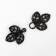 Decorative fastener "Leaves", 5.5 × 2.6 cm, black color