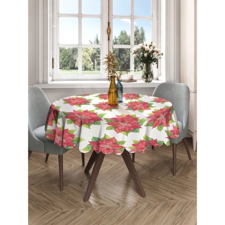 The tablecloth "Watercolor Christmas Star", Round, Saten, D = 150 cm-1