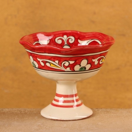 Candy of Rishtan ceramics "Flowers", red 12 cm,