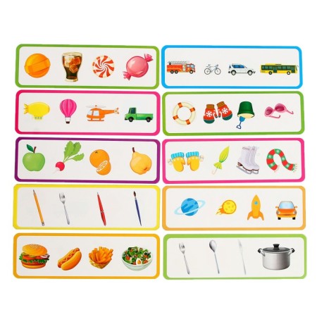 Developing set “Logical Rows, Find the Excess”, with transparent cards, level 2, according to the Montessori method-4