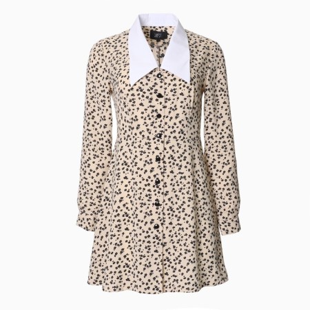 Women's dress with collar Mist p. 48, beige-6