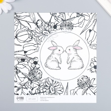 Scrapbooking paper "Cute bunnies" density 180 g 15.5x17 cm-1