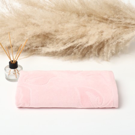 Terry towel biscottom, 50x80cm, pink color, 460g/m, cotton